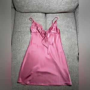 Bershka Bubblegum Pink satin dress Nwot